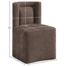  Meridian Duvina Brown Chenille Performance Fabric Upholstered Dining Chair IMAGE 9