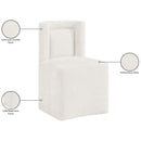  Meridian Duvina Cream Chenille Performance Fabric Upholstered Dining Chair IMAGE 10