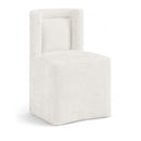  Meridian Duvina Cream Chenille Performance Fabric Upholstered Dining Chair IMAGE 1