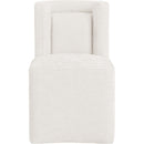  Meridian Duvina Cream Chenille Performance Fabric Upholstered Dining Chair IMAGE 3