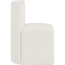  Meridian Duvina Cream Chenille Performance Fabric Upholstered Dining Chair IMAGE 4