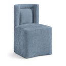  Meridian Duvina Light Blue Chenille Performance Fabric Upholstered Dining Chair IMAGE 1