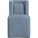  Meridian Duvina Light Blue Chenille Performance Fabric Upholstered Dining Chair IMAGE 3