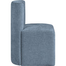  Meridian Duvina Light Blue Chenille Performance Fabric Upholstered Dining Chair IMAGE 4