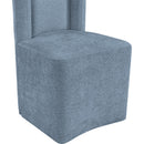  Meridian Duvina Light Blue Chenille Performance Fabric Upholstered Dining Chair IMAGE 7