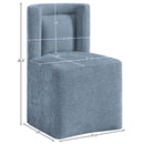  Meridian Duvina Light Blue Chenille Performance Fabric Upholstered Dining Chair IMAGE 9