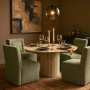  Meridian Duvina Mint Chenille Performance Fabric Upholstered Dining Chair IMAGE 2