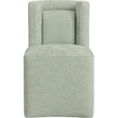  Meridian Duvina Mint Chenille Performance Fabric Upholstered Dining Chair IMAGE 3