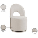  Meridian Cirelle Beige Linen Textured Performance Fabric Upholstered Dining Chair IMAGE 10