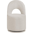  Meridian Cirelle Beige Linen Textured Performance Fabric Upholstered Dining Chair IMAGE 3