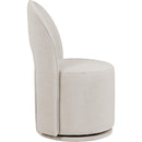  Meridian Cirelle Beige Linen Textured Performance Fabric Upholstered Dining Chair IMAGE 4