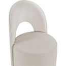  Meridian Cirelle Beige Linen Textured Performance Fabric Upholstered Dining Chair IMAGE 6