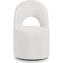  Meridian Cirelle Cream Linen Textured Performance Fabric Upholstered Dining Chair IMAGE 3