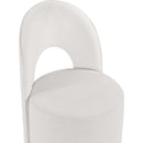  Meridian Cirelle Cream Linen Textured Performance Fabric Upholstered Dining Chair IMAGE 6