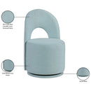  Meridian Cirelle Light Blue Linen Textured Performance Fabric Upholstered Dining Chair IMAGE 10