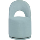  Meridian Cirelle Light Blue Linen Textured Performance Fabric Upholstered Dining Chair IMAGE 3