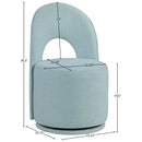  Meridian Cirelle Light Blue Linen Textured Performance Fabric Upholstered Dining Chair IMAGE 9