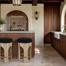  Meridian Bocceli Black Velvet Upholstered Counter Stool IMAGE 2