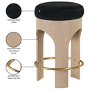  Meridian Bocceli Black Velvet Upholstered Counter Stool IMAGE 7