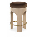  Meridian Bocceli Brown Velvet Upholstered Counter Stool IMAGE 1