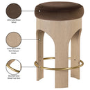  Meridian Bocceli Brown Velvet Upholstered Counter Stool IMAGE 7