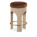  Meridian Bocceli Cognac Velvet Upholstered Counter Stool IMAGE 1
