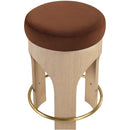  Meridian Bocceli Cognac Velvet Upholstered Counter Stool IMAGE 4