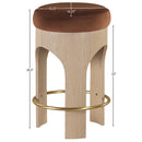  Meridian Bocceli Cognac Velvet Upholstered Counter Stool IMAGE 6