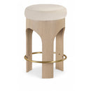  Meridian Bocceli Cream Velvet Upholstered Counter Stool IMAGE 1