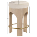  Meridian Bocceli Cream Velvet Upholstered Counter Stool IMAGE 6