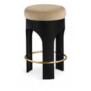  Meridian Bocceli Beige Velvet Upholstered Counter Stool IMAGE 1