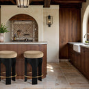  Meridian Bocceli Beige Velvet Upholstered Counter Stool IMAGE 2