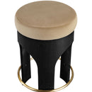  Meridian Bocceli Beige Velvet Upholstered Counter Stool IMAGE 4