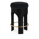  Meridian Bocceli Black Velvet Upholstered Counter Stool IMAGE 1