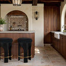  Meridian Bocceli Black Velvet Upholstered Counter Stool IMAGE 2