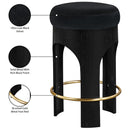  Meridian Bocceli Black Velvet Upholstered Counter Stool IMAGE 7