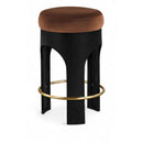  Meridian Bocceli Cognac Velvet Upholstered Counter Stool IMAGE 1