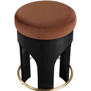  Meridian Bocceli Cognac Velvet Upholstered Counter Stool IMAGE 4