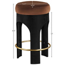  Meridian Bocceli Cognac Velvet Upholstered Counter Stool IMAGE 6