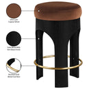  Meridian Bocceli Cognac Velvet Upholstered Counter Stool IMAGE 7