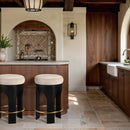  Meridian Bocceli Cream Velvet Upholstered Counter Stool IMAGE 2