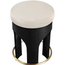  Meridian Bocceli Cream Velvet Upholstered Counter Stool IMAGE 4