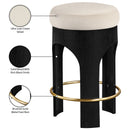  Meridian Bocceli Cream Velvet Upholstered Counter Stool IMAGE 7