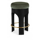  Meridian Bocceli Green Velvet Upholstered Counter Stool IMAGE 1