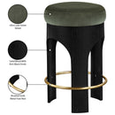  Meridian Bocceli Green Velvet Upholstered Counter Stool IMAGE 7
