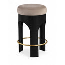  Meridian Bocceli Taupe Velvet Upholstered Counter Stool IMAGE 1