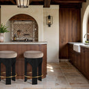  Meridian Bocceli Taupe Velvet Upholstered Counter Stool IMAGE 2