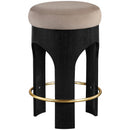  Meridian Bocceli Taupe Velvet Upholstered Counter Stool IMAGE 3