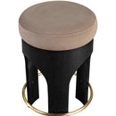  Meridian Bocceli Taupe Velvet Upholstered Counter Stool IMAGE 5