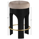  Meridian Bocceli Taupe Velvet Upholstered Counter Stool IMAGE 7